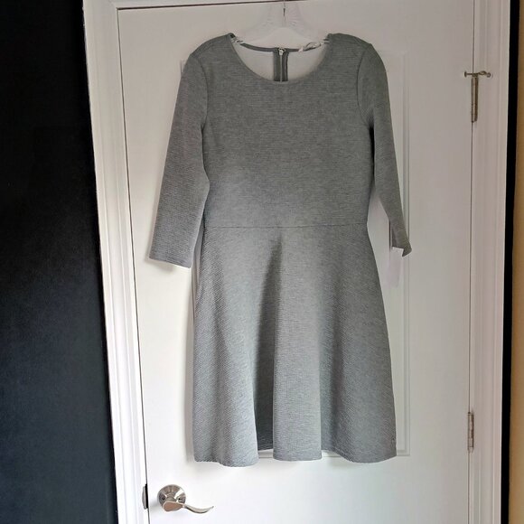 NEW! TOM TAILOR GREY RIBBED 3/4 SLEEVE DRESS SZ M - Picture 9 of 10